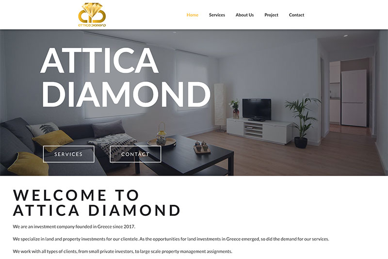 κατασκευή ιστοσελίδας Αθήνα για την Attica Diamond