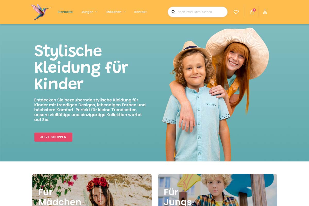κατασκευή eshop για παιδικά ρούχα στη Γερμανία