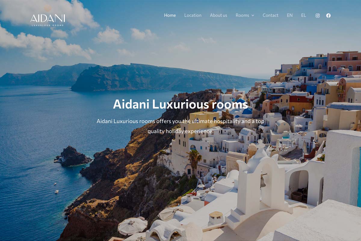 Κατασκευή ιστοσελίδας για το ξενοδοχείο Aidani Luxurious Rooms