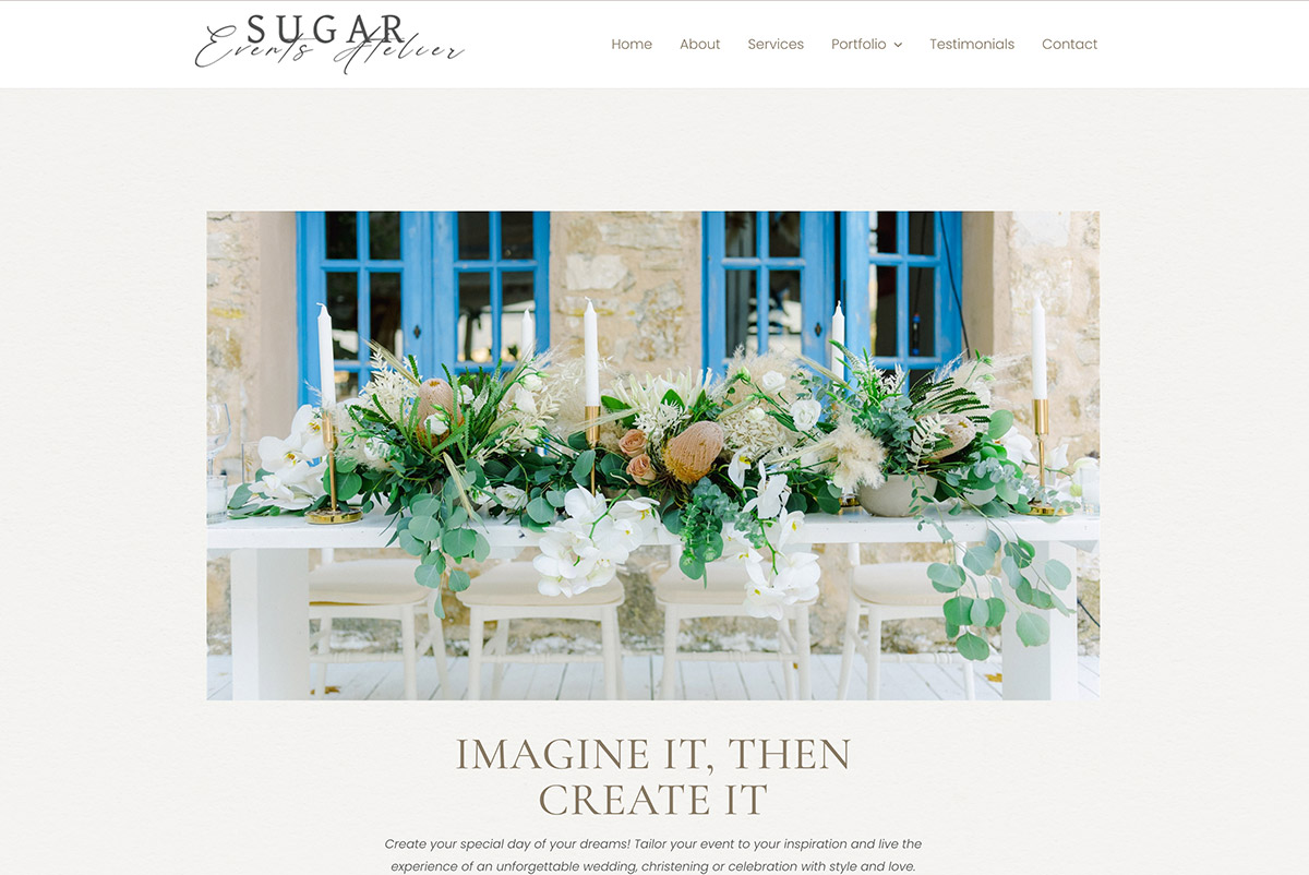 κατασκευή ιστοσελίδας ιωάννινα για το sugar events atelier από κατασκευή ιστοσελίδων makemyweb