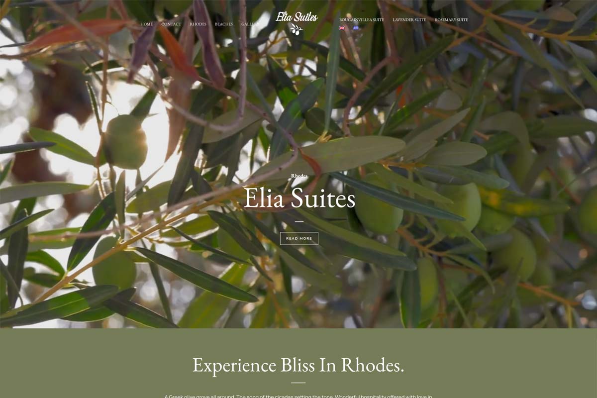 Κατασκευη ιστοσελιδας ξενοδοχείου στη Ρόδο για το Elia Suites
